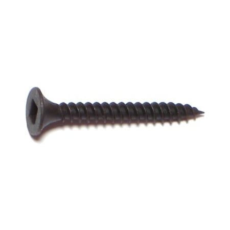 Midwest Fastener Drywall Screw, #6 x 1-1/4 in, Steel, Flat Head Square Drive, 45 PK 30883